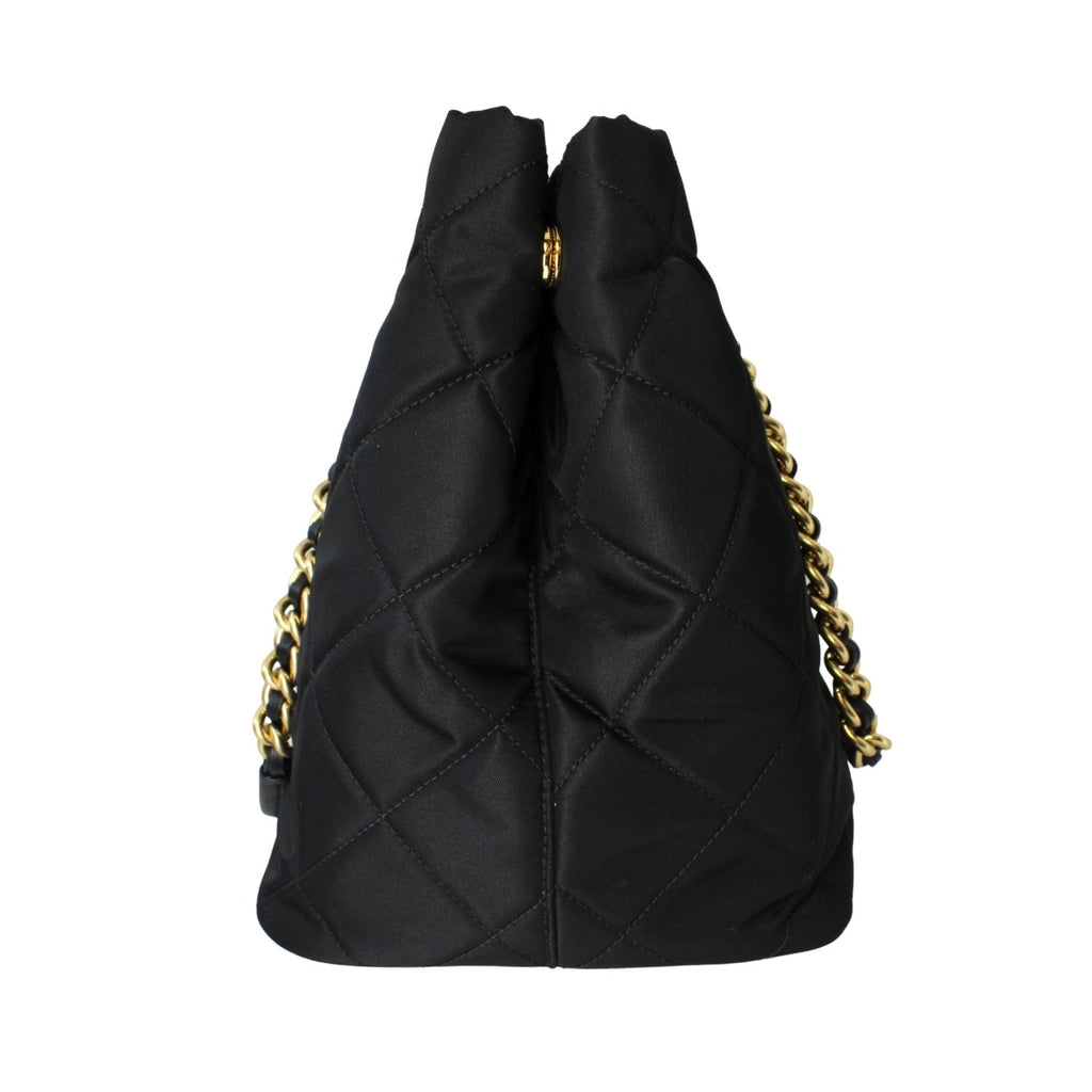 Prada Black Tessuto Nylon Gold Chain Quilted Convertible Tote Bag 1BG7 –  Queen Bee of Beverly Hills