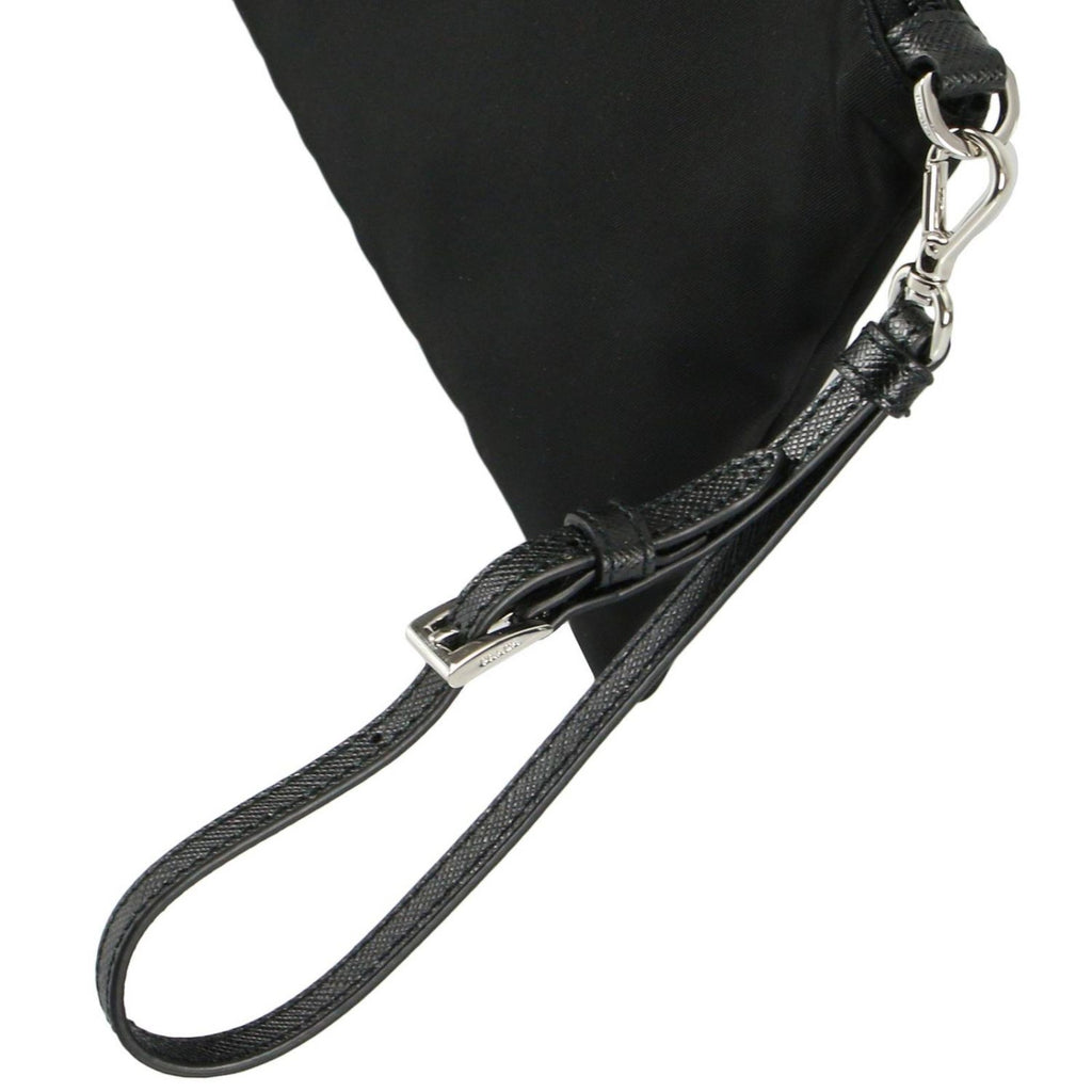 PRADA Tessuto Nylon Pochette Bag Black 486956