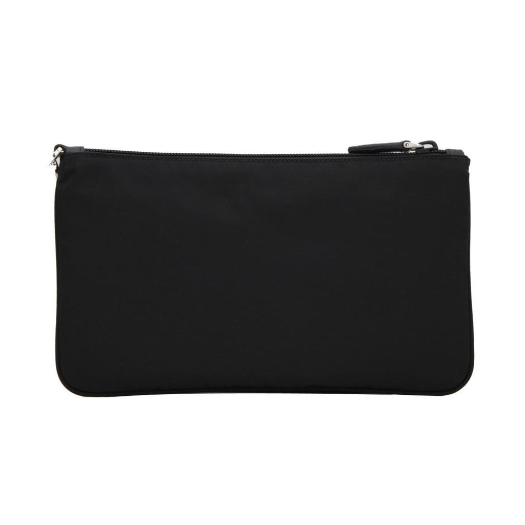 Prada Black Tessuto Nylon Pouch Prada Logo Wristlet Clutch Bag – Queen Bee  of Beverly Hills