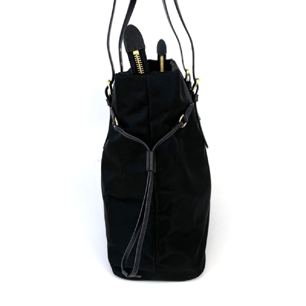 Prada Black Tessuto Nylon Saffiano Leather Shopping Tote 1BG292 – Queen Bee  of Beverly Hills