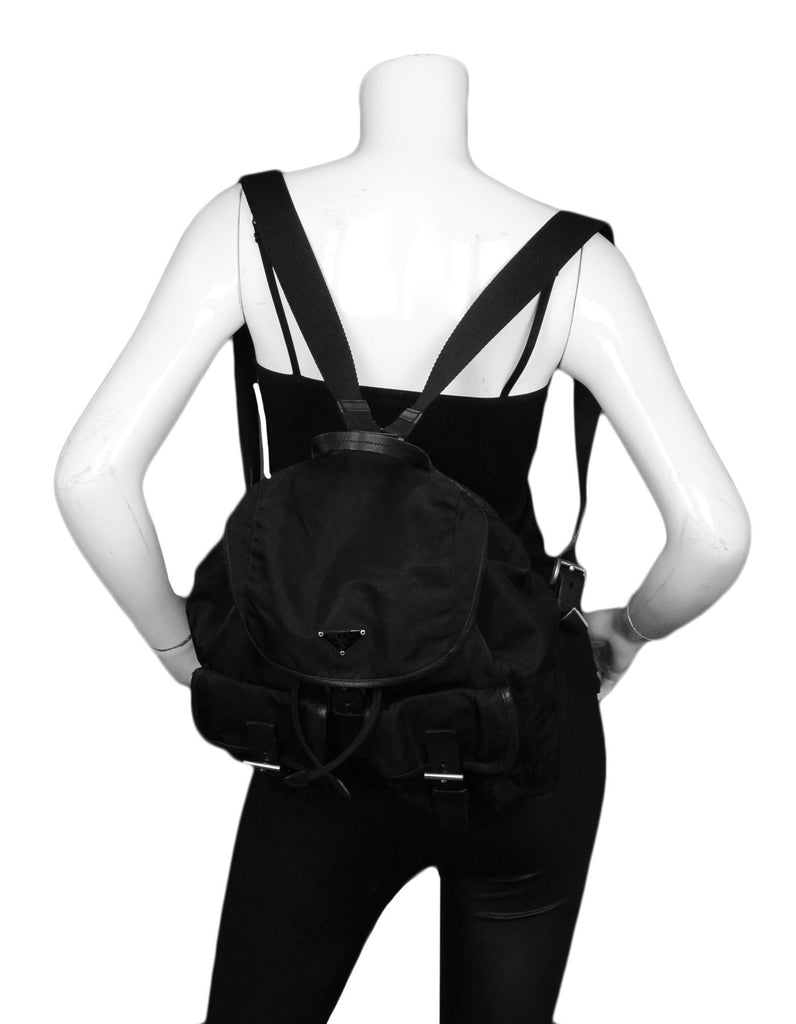 Black Nylon Logo Backpack - GBNY