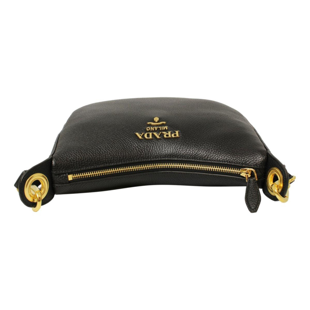 Prada Vitello Phenix Leather Gold Hardware Black Cross Body 1BH046 – ZAK  BAGS ©️