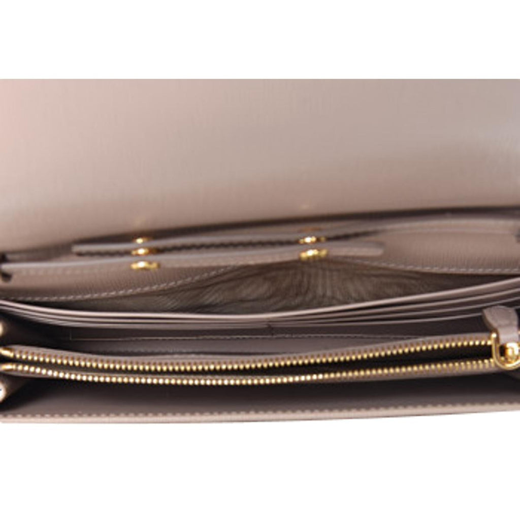 New Prada Cipria Beige Vitello Move Leather Chain Wallet Crossbody 1BP021 