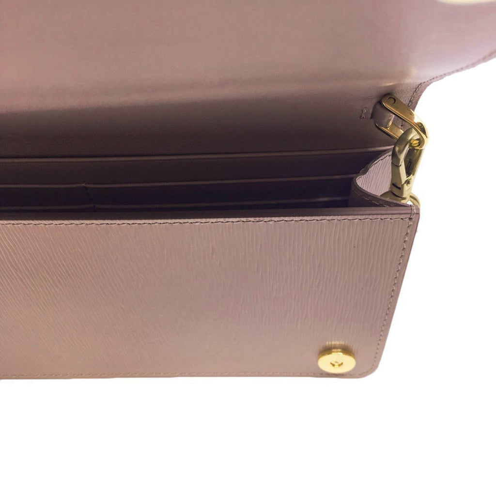 Prada Double Zip Wallet on Chain Crossbody Chevron Leather Mini at 1stDibs