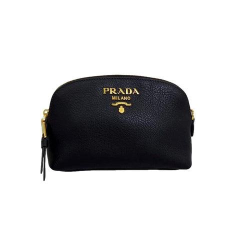 Prada Pattina Glace Calf Leather Cammeo Beige Gold Studded Bag 1BD147 