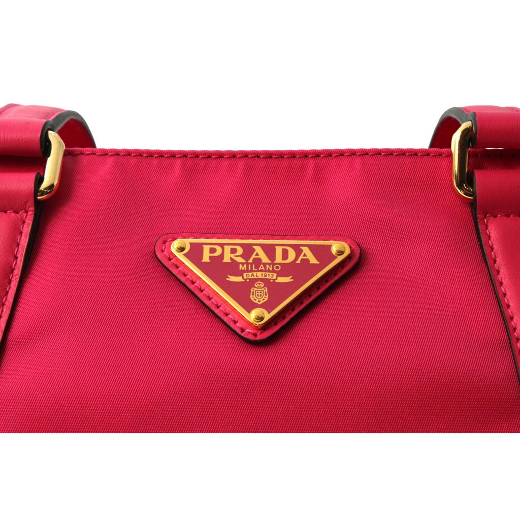 PRADA Fuxia Pink Tessuto Pietre Jeweled Tote Bag BR4138 EUC