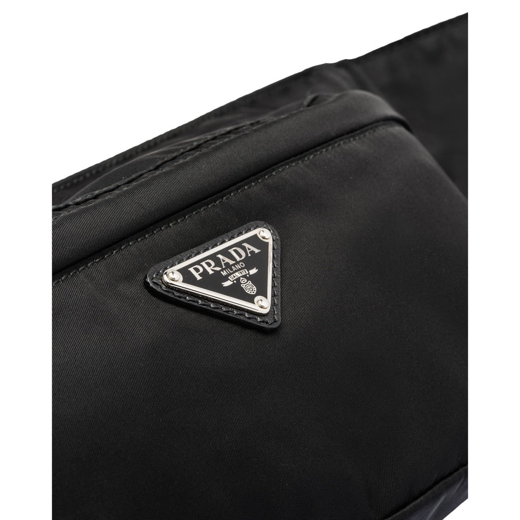 Prada Marsupio Tessuto Nylon Triangle Logo Black Belt Bag 2VL005
