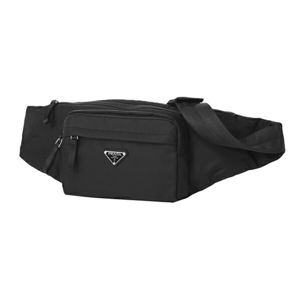 PRADA 2VL005 Nylon Shoulder Waist Belt Bag Pouch Fanny Pack Black Used Japan