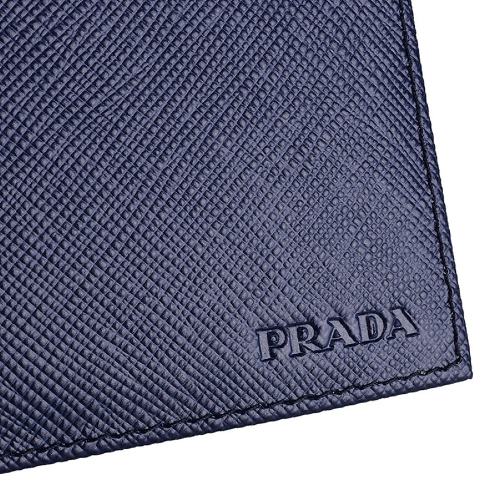 Prada Men's Bi Fold Orizzontale Saffiano Cuir Leather Baltico Navy Blu ...