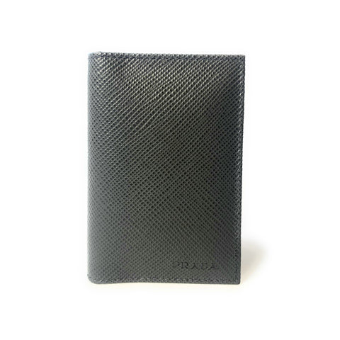 Prada Men's Saffiano Anthracite Grey Leather Vertical Card Holder 2MC101 at_Queen_Bee_of_Beverly_Hills