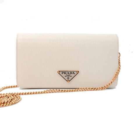 Prada Women's Cipria Saffiano Leather Mini Chain Shoulder Bag