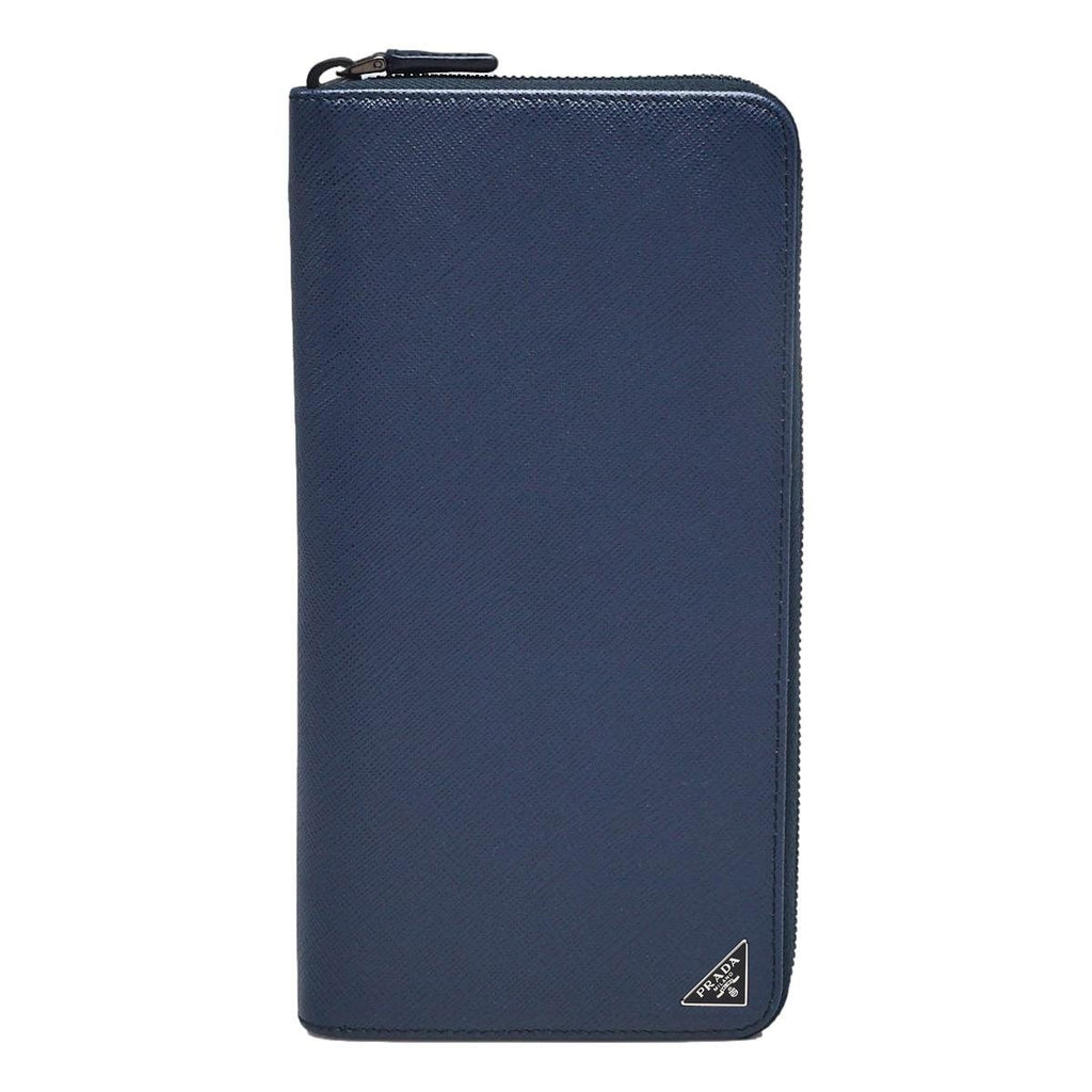 Prada Navy Blue Saffiano Leather Zip Around Document Holder Wallet 2ML –  Queen Bee of Beverly Hills