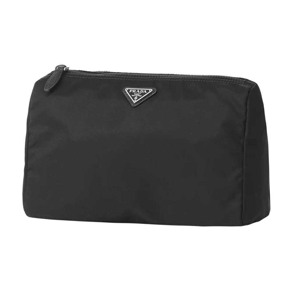 Prada Black Tessuto Nylon Pouch Wristlet Clutch Bag