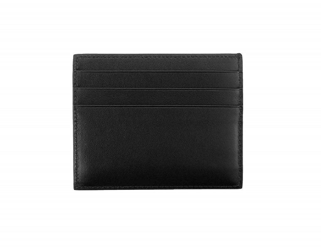 Prada Nero Black Vitello Leather Card Holder with Iconic Triangle Logo ...