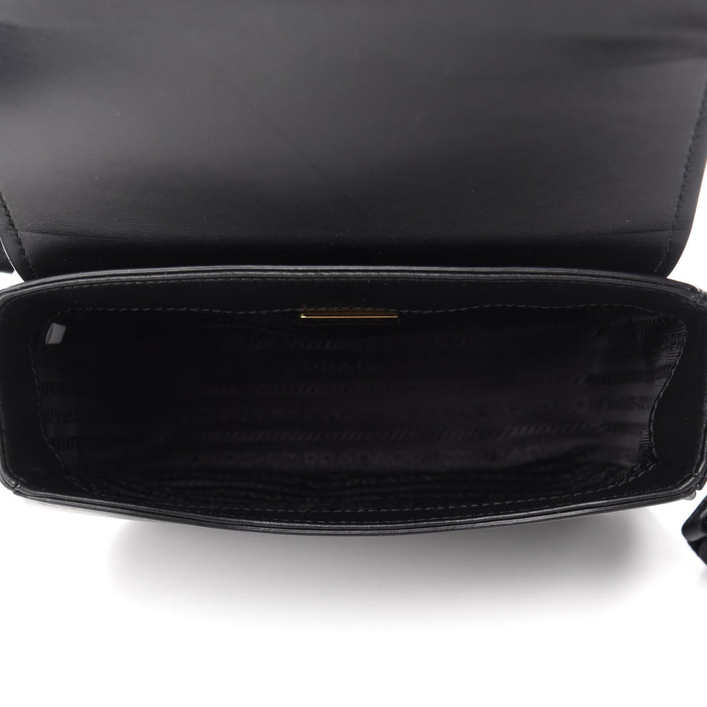 Prada Pattina Leather Shoulder Bag In Cordovan