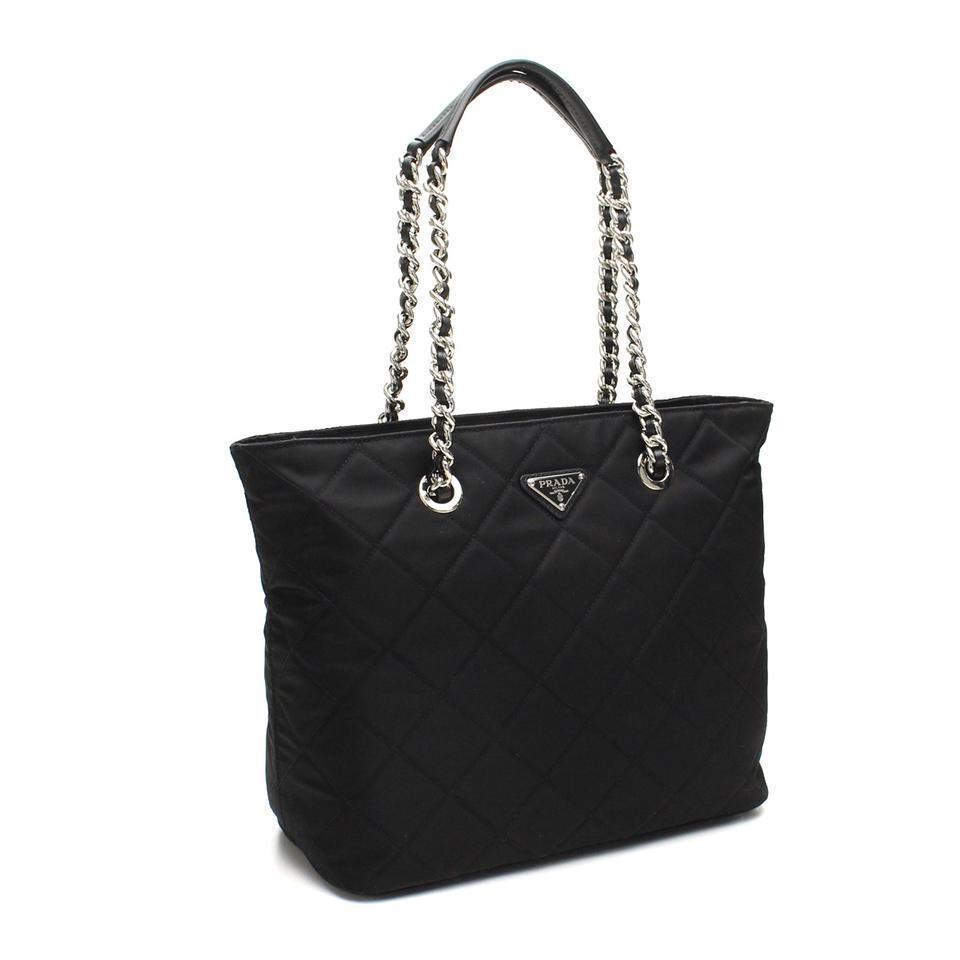 Shop PRADA Chain Leather Elegant Style Logo Shoulder Bags by