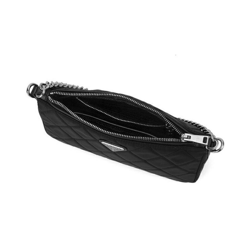 Prada Black Tessuto Crossbody Bag Leather Pony-style calfskin Nylon Cloth  ref.292366 - Joli Closet