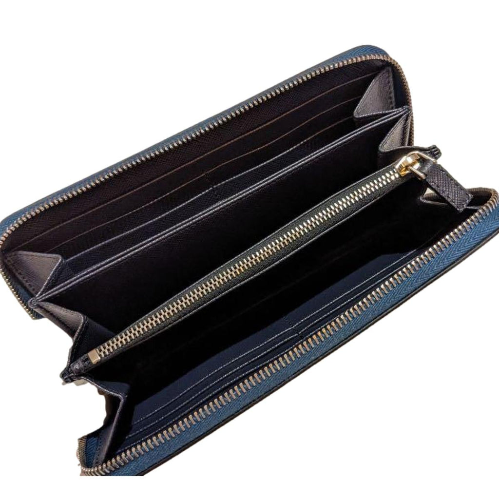 Prada Mens Blue Saffiano Leather Bi-fold Wallet 2m0738 Baltico+Nero