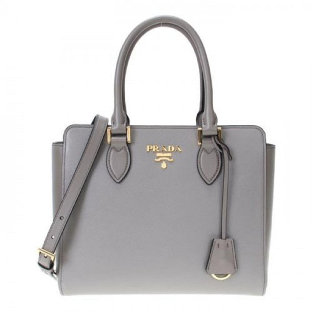 prada handbag leather two tone gray