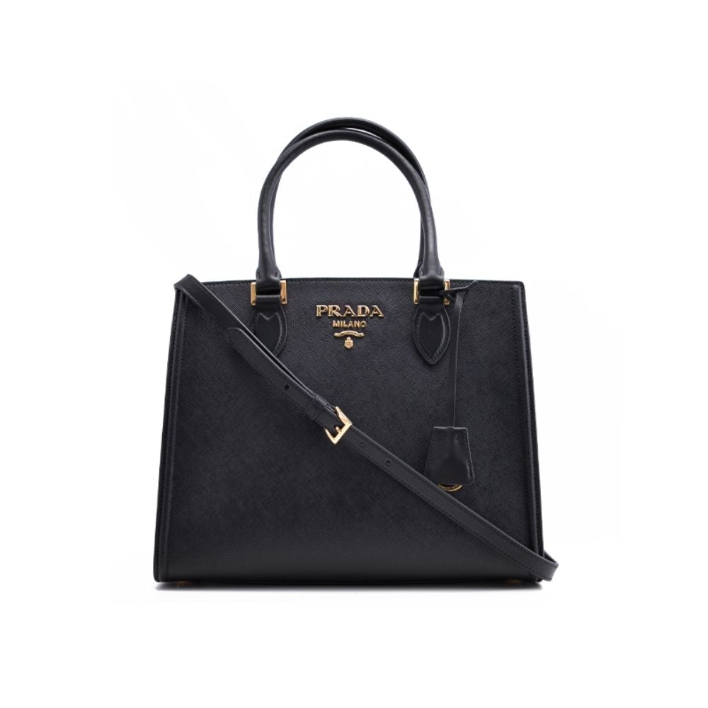 PRADA Saffiano Lux Mini Shoulder Bag Black 1164705