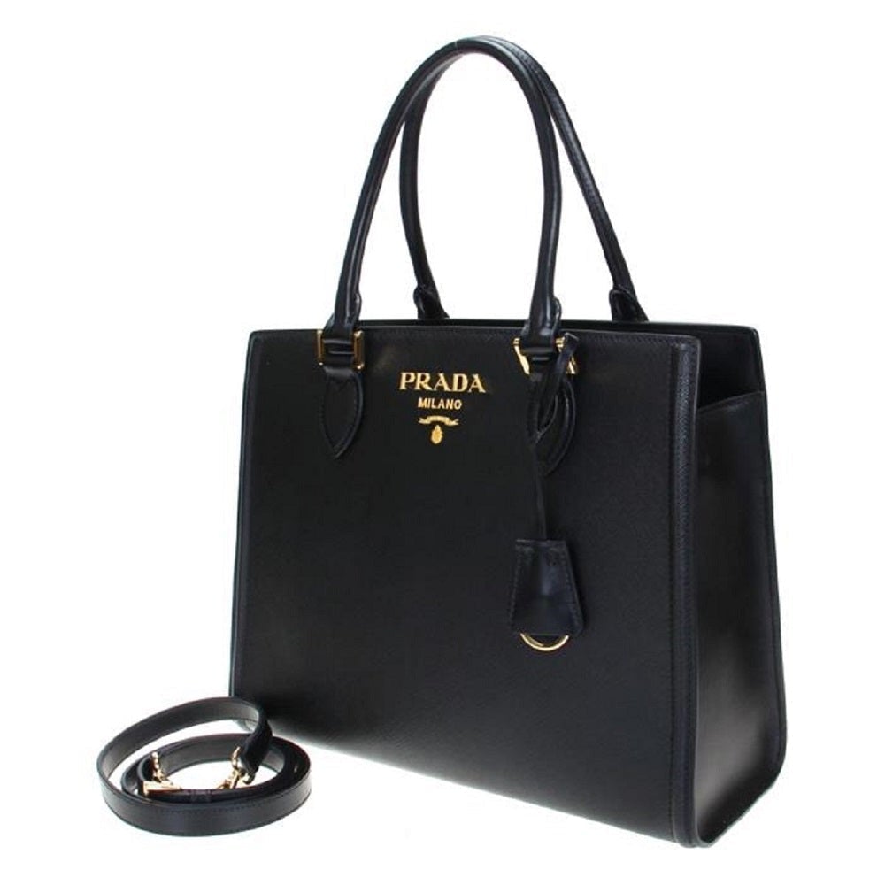 Prada Triangle Logo Black Saffiano Lux Leather Crossbody Tote Bag – Queen  Bee of Beverly Hills