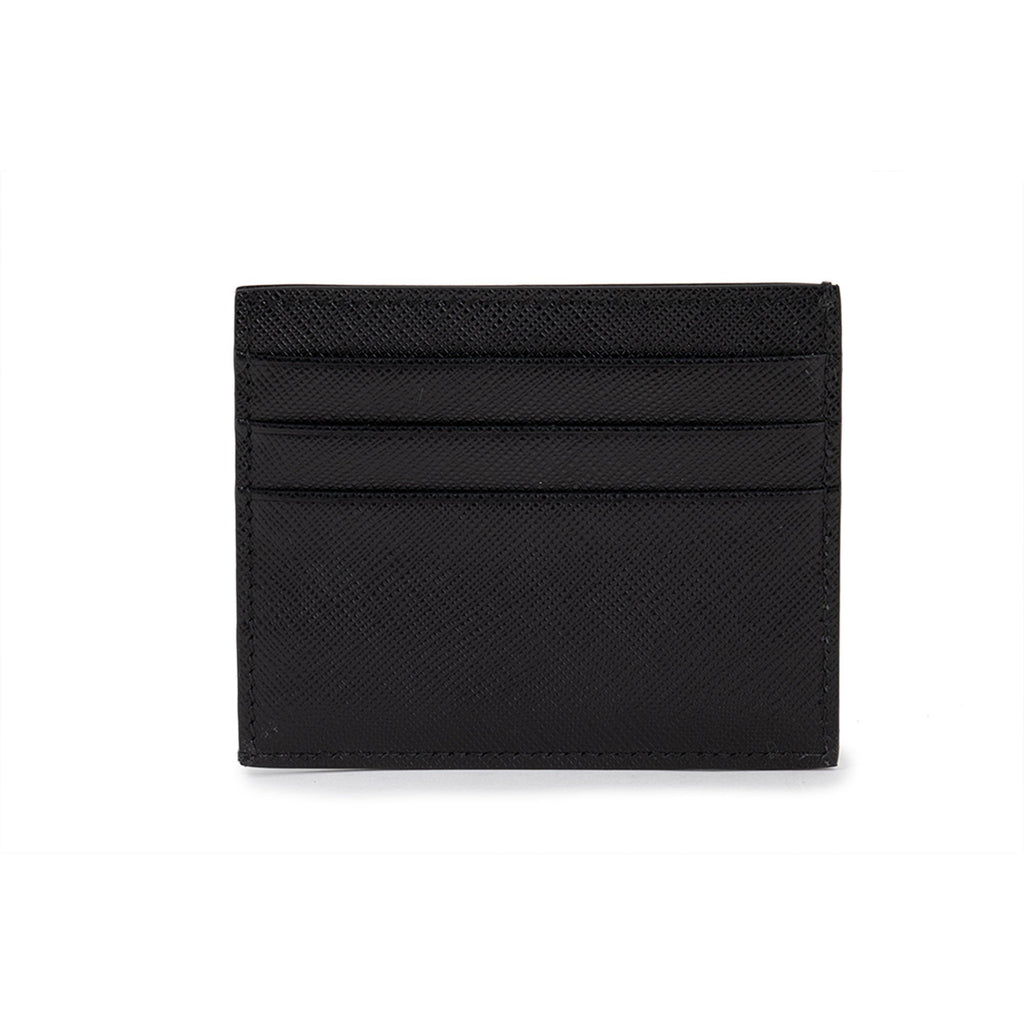 Prada Saffiano Mens Credit Card Wallet Black Nero Silver Logo 2MC223 –  Queen Bee of Beverly Hills