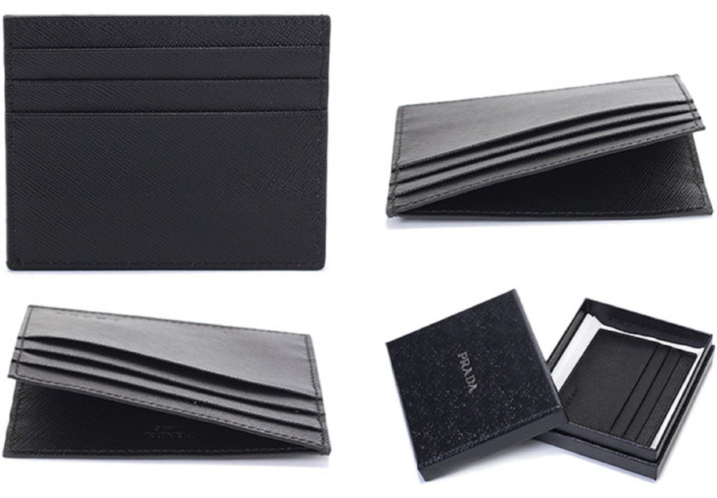 Prada Nero Black Grey Saffiano Cuir Leather Billfold Wallet 2MO513 – Queen  Bee of Beverly Hills