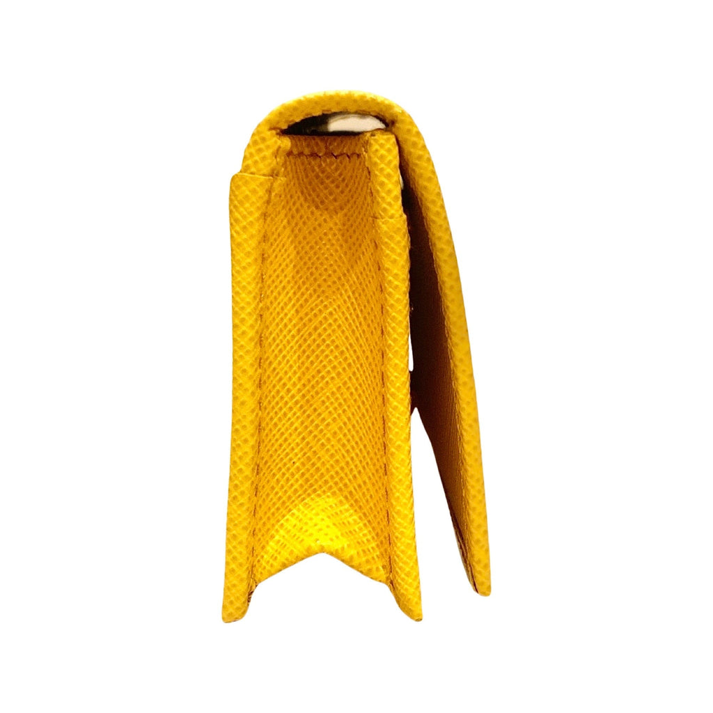 Prada Saffiano Leather Snap Passport Holder in Yellow for Men