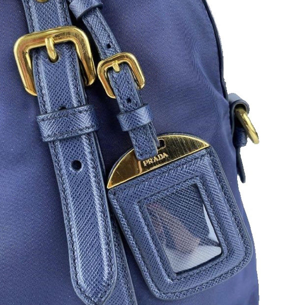 Prada Nylon And Saffiano Leather Mini Bag in Blue