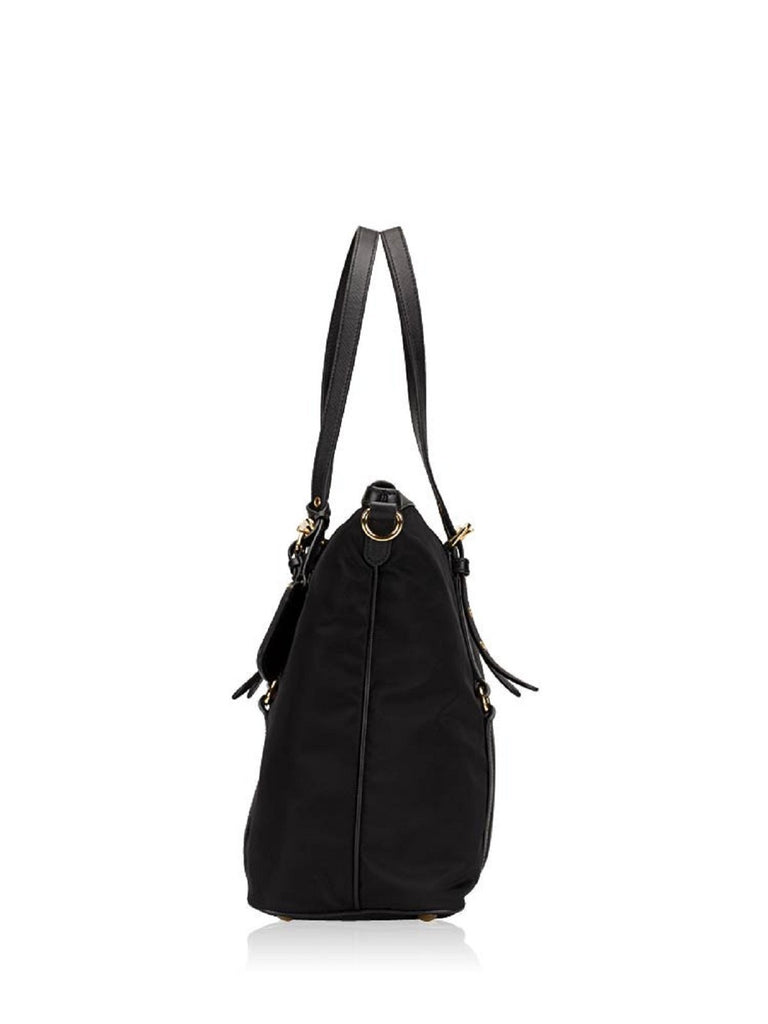 Prada Tessuto Nylon Saffiano Leather Black Satchel Bag – Queen Bee of  Beverly Hills
