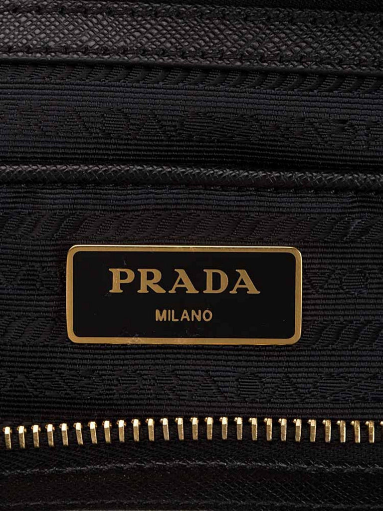 Authentic PRADA Tessuto Nylon Saffiano Leather Black Tote Bag 1BG253 F/S
