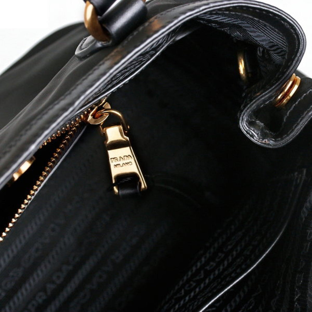 Prada Tessuto Nylon Blue Zip Calf Leather Cross Body Bag – Queen
