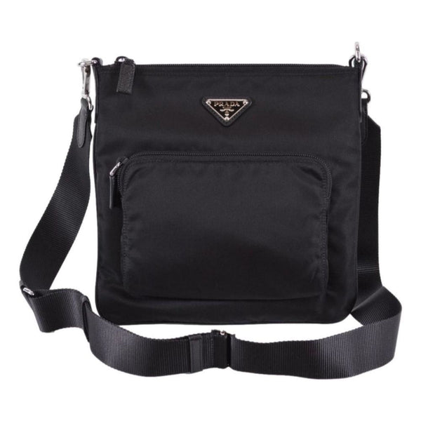 Prada Tessuto Nylon Sport Black Messenger Crossbody Bag – Queen Bee of ...