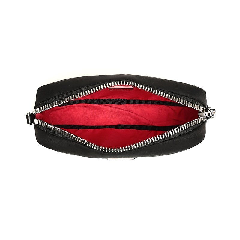 Prada Tessuto Black Red Nylon Mini Convertible Wristlet Crossbody