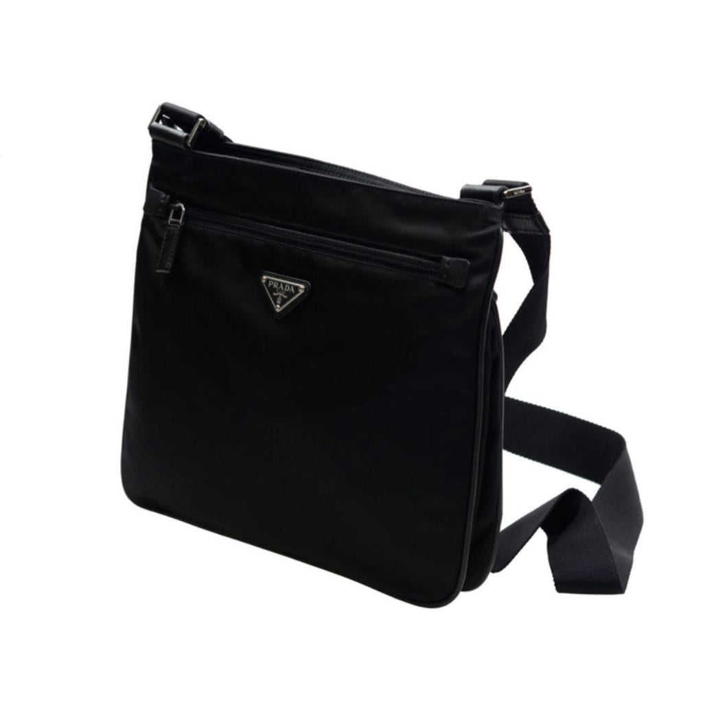 Prada Black Nylon Tessuto Messenger Crossbody Bag 916pr90