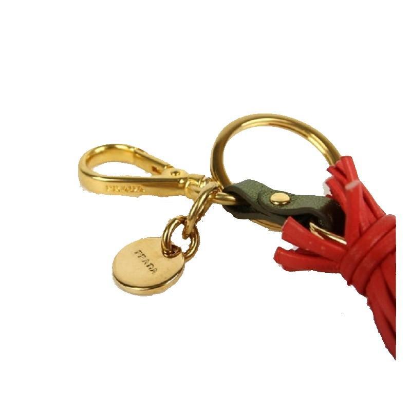 Prada Rubino Red Enamel Silver Metal Keyring Keychain 2PS021 – Queen Bee of  Beverly Hills