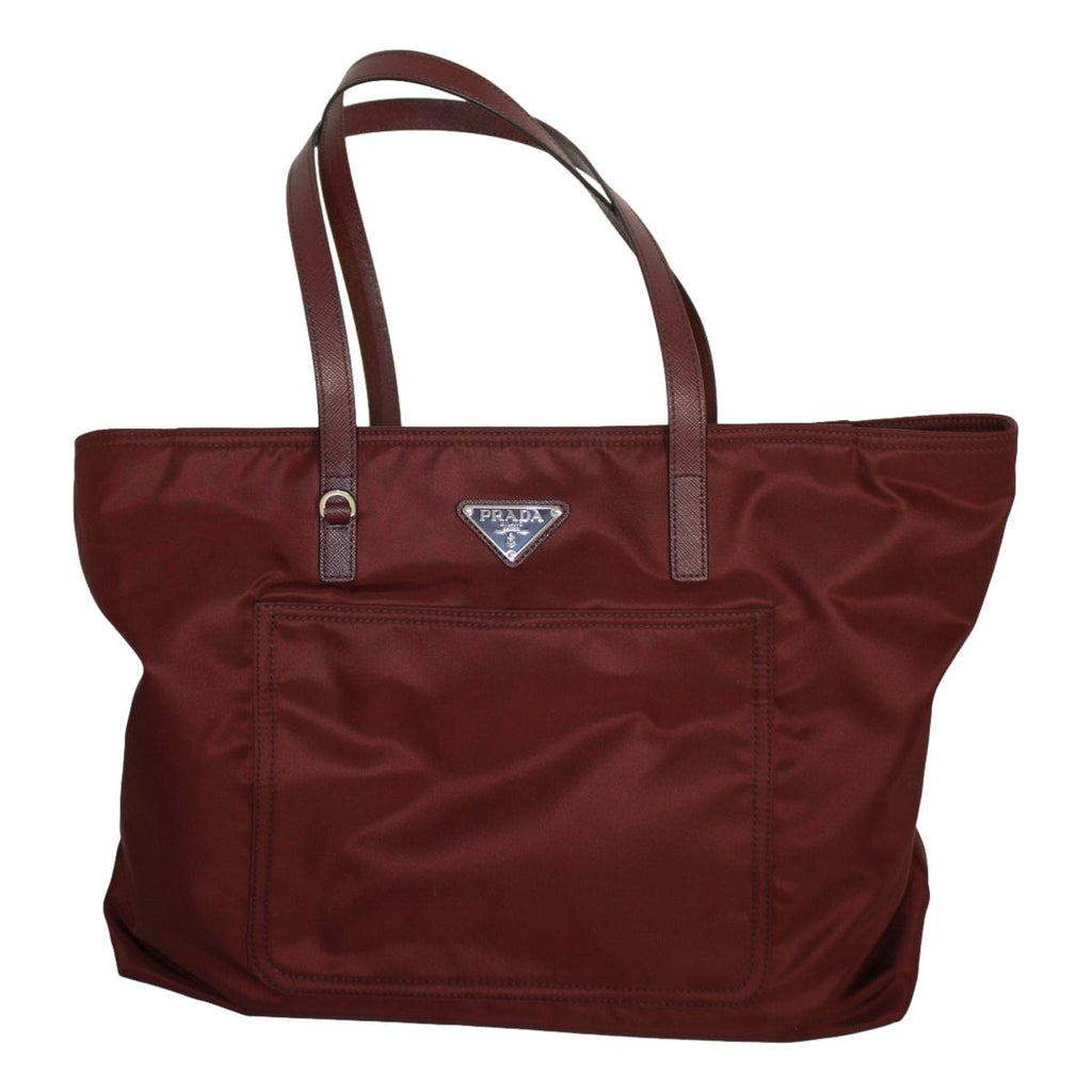 Prada Chain Crossbody Shoulder Bag Saffiano Leather And Nylon Red
