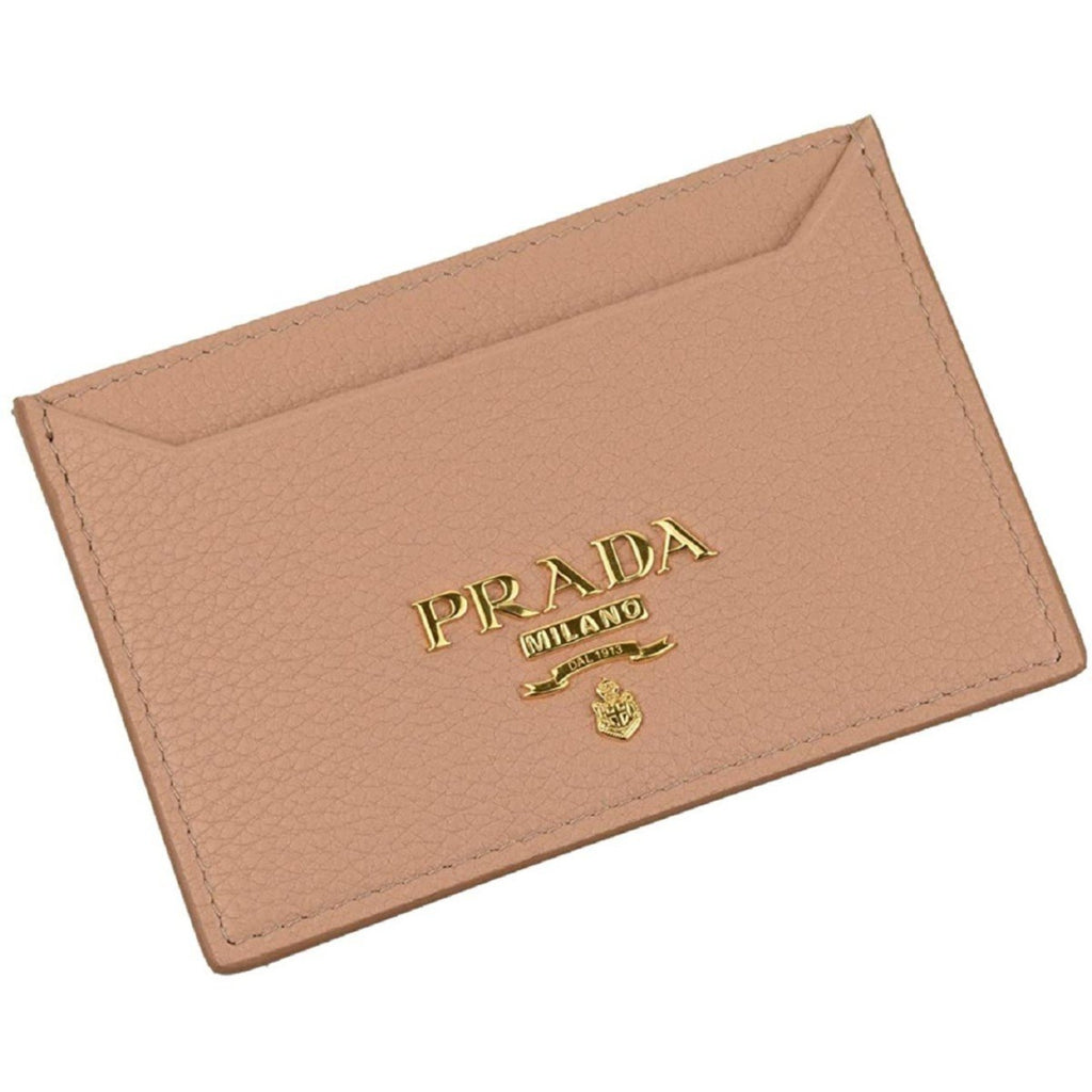 Prada Saffiano Leather Card Holder with Shoulder Strap Pink