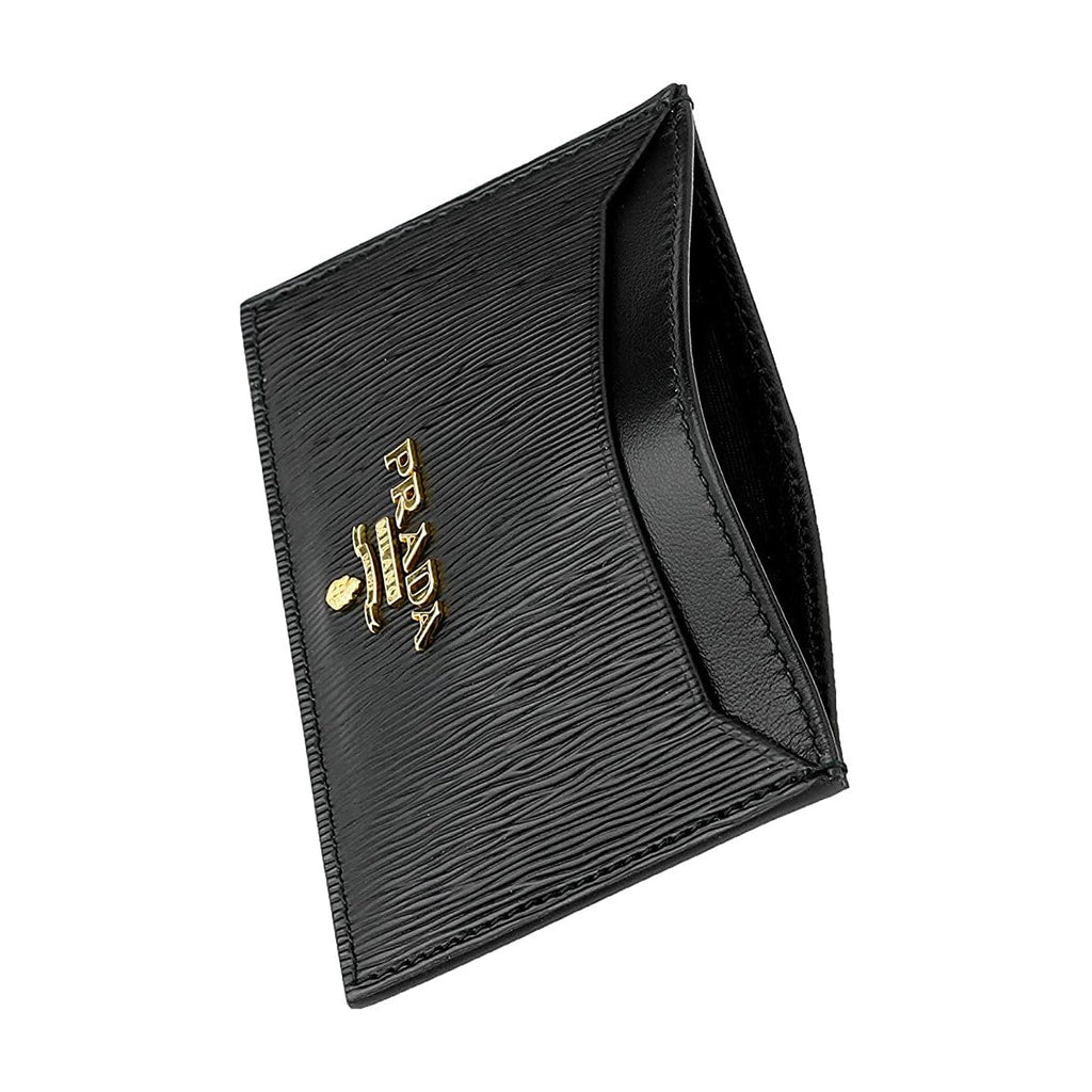 Prada Saffiano Lux Leather Card Holder - Black Wallets