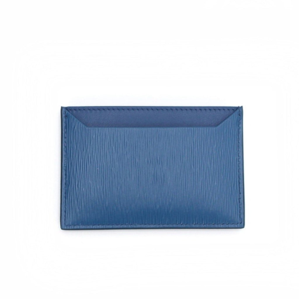 Prada Vitello Micro Grain Leather Baltico Blue Card Holder Wallet – Queen  Bee of Beverly Hills