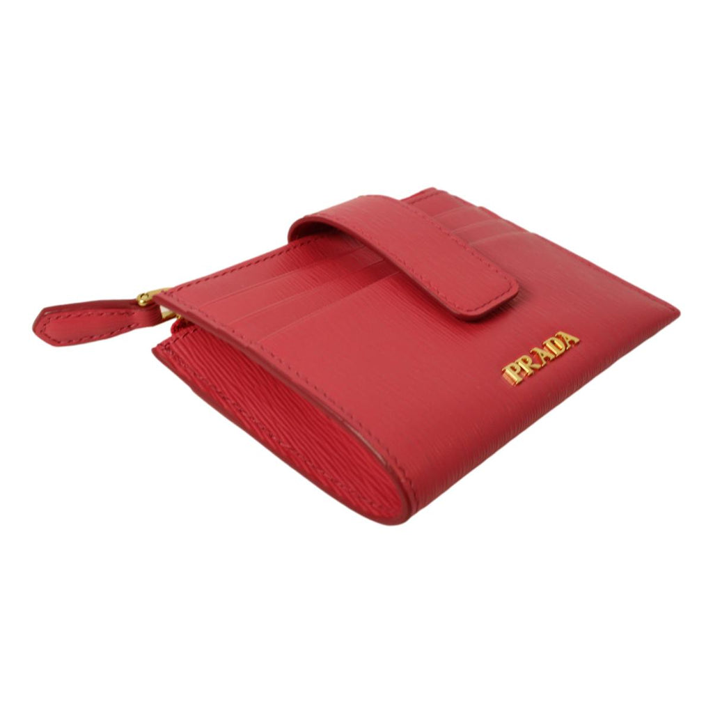 Prada Zip Phone Holder Crossbody Bag Saffiano Leather Red