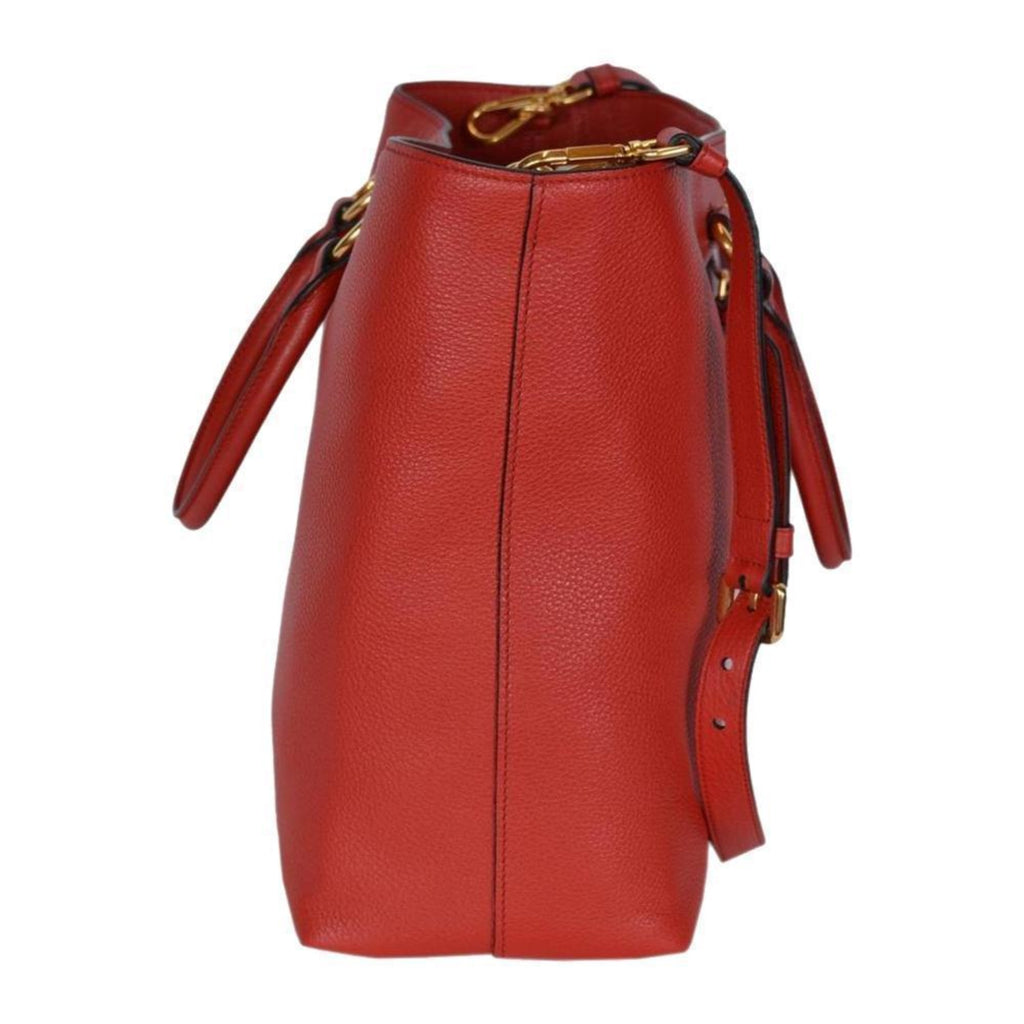 Prada Women's Red Vitello Phenix Leather Crossbody Handbag Small