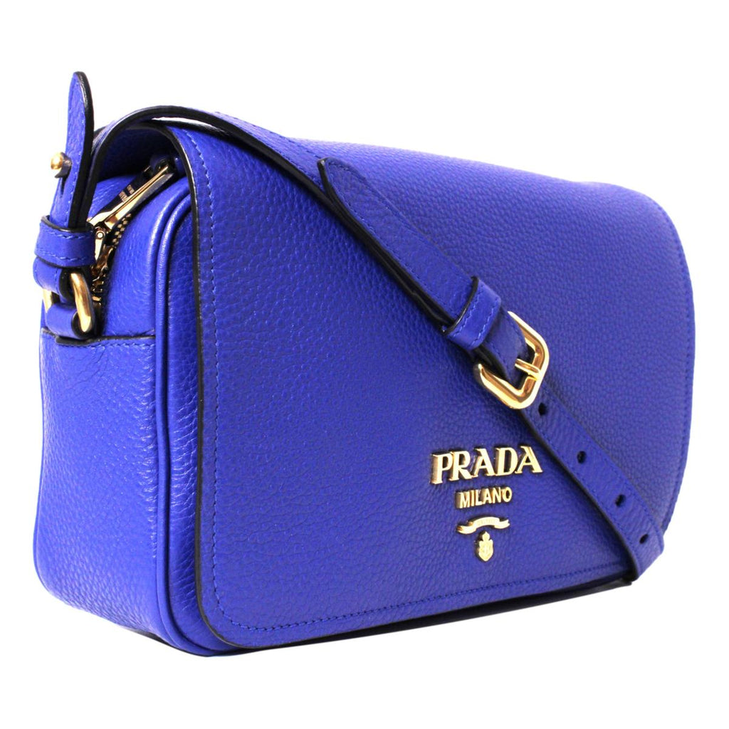 Prada Convertible Zipped Hobo Vitello Phenix Medium Blue 21372177