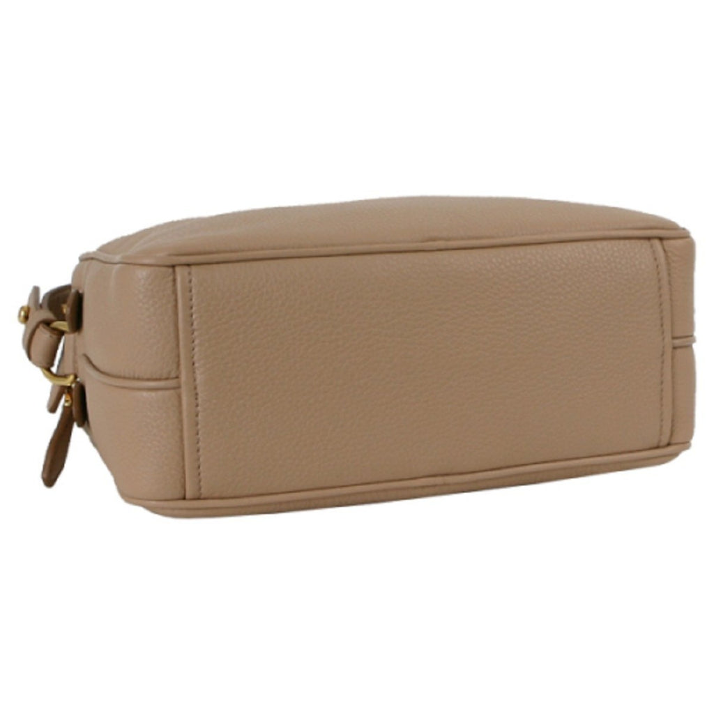 Prada Women's Beige Vitello Phenix Leather Cross Body Handbag Small 1BH079