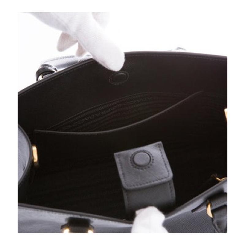 New Prada Saffiano Borsa Black Leather Shoulder Tote Handbag 1BA113