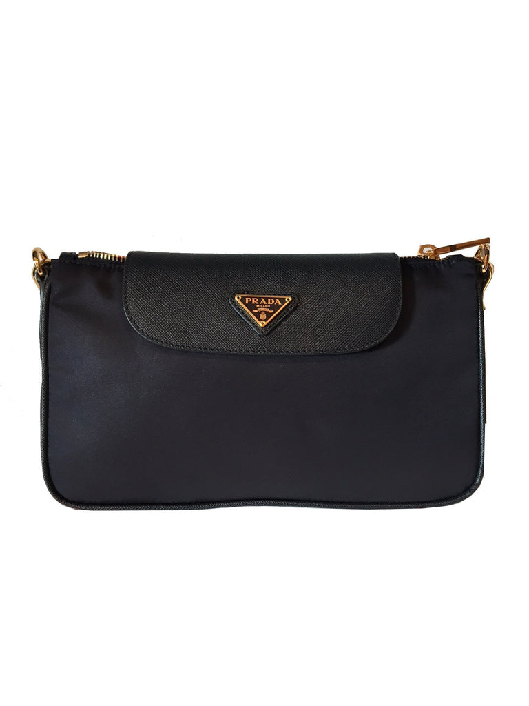 Prada Women's Saffiano Nylon Navy Blue Crossbody Handbag 1BH085 – Queen ...