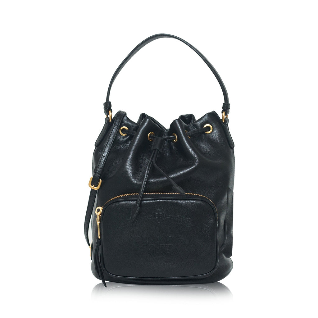 Shop PRADA 2022 SS Leather bucket bag (1BE060_2DKV_F02YP_V_3OO,  1BE060_2DKV_F0009_V_3OO) by e.select