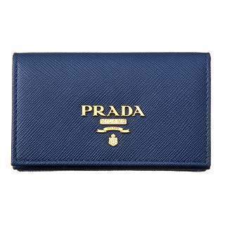 Prada Womens Blue Saffiano Leather Credit Card Holder 1MC122 at_Queen_Bee_of_Beverly_Hills