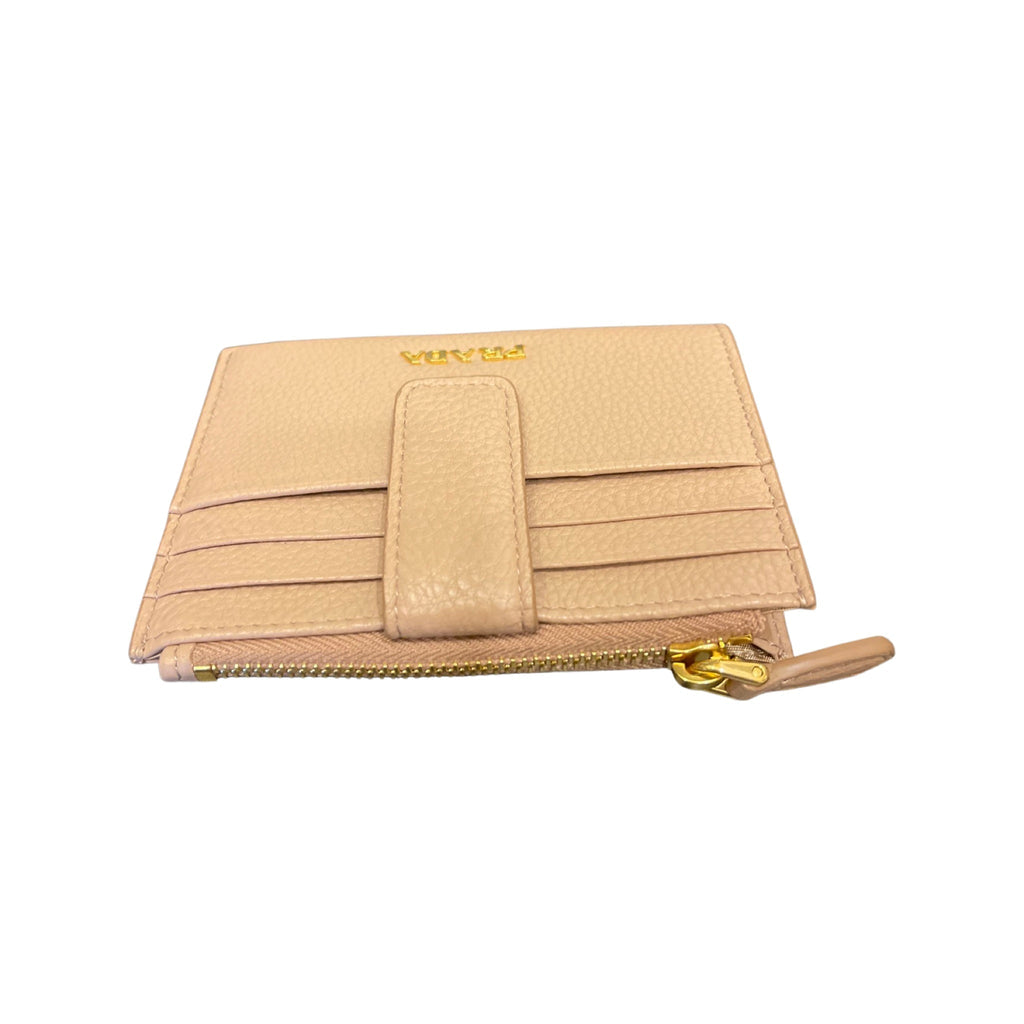  Prada Womens Beige Saffiano Leather Small Wallet