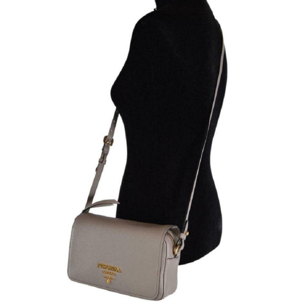 Prada Ladies Black Pattina Saffiano Leather Shoulder Bag